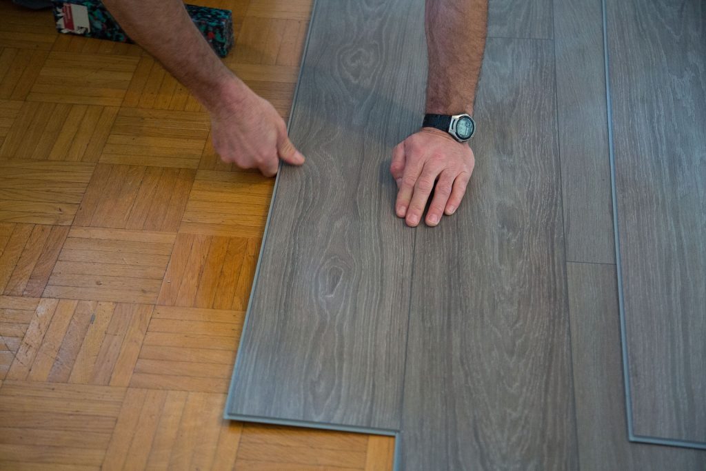 Vinyl flooring - vinyl floor on parquet floor